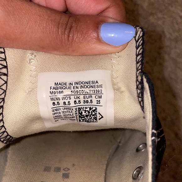 Black converse/chucks size mens 6.5 womens 8.5 - Picture 7 of 7